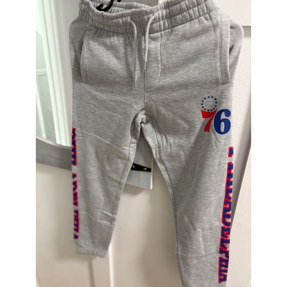 NBA Philadelphia 76ers Kids Heather Gray Joggers Sweatpants M 10-12 VFY8884F